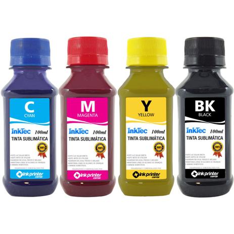 Tinta Sublimática InkTec Para Sublimação (4x100ml) Menor preço em Tinta Sublimática InkTec Para Sublimação (4x100ml)