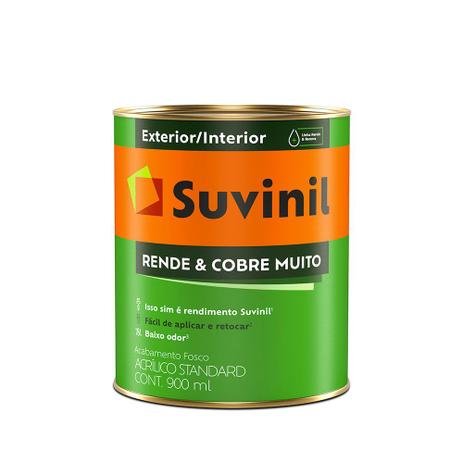Tinta Suvinil Látex fosco standard Rende Cobre Muito branco 900ml Menor preço em Tinta Suvinil Látex fosco standard Rende Cobre Muito branco 900ml