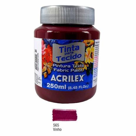 Tinta tecido fosca 250ml vinho565-4125 - Acrilex Menor preço em Tinta tecido fosca 250ml vinho565-4125 - Acrilex