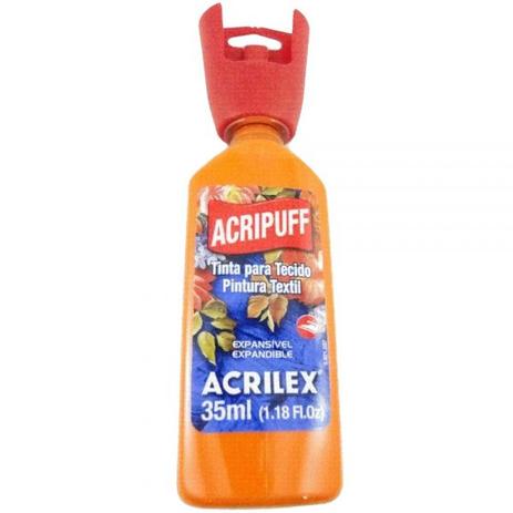 Tinta Tecido Relevo Acrilex Acripuff 037 ml Laranja 04812-517 Menor preço em Tinta Tecido Relevo Acrilex Acripuff 037 ml Laranja 04812-517