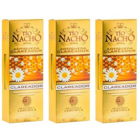 Tio Nacho Antiqueda Clareador Shampoo 415ml (Kit C/03) Menor preço em Tio Nacho Antiqueda Clareador Shampoo 415ml (Kit C/03)