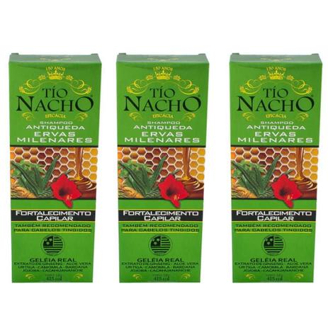 Tio Nacho Ervas Milenares Shampoo Antiqueda 415ml (Kit C/03) Menor preço em Tio Nacho Ervas Milenares Shampoo Antiqueda 415ml (Kit C/03)