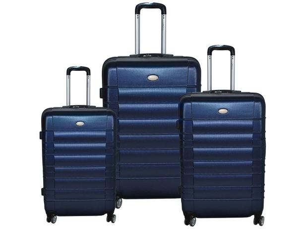 Conjunto de Malas 3 Peças Yins Rígida - com Giro 360º YS02017A Azul Menor preço em Conjunto de Malas 3 Peças Yins Rígida - com Giro 360º YS02017A Azul