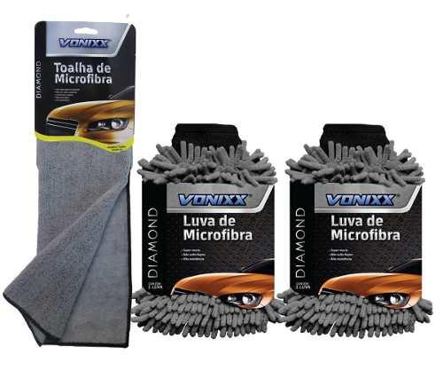 Toalha 40x60 Mais Par De Luvas De Micro Fibra Vonixx Menor preço em Toalha 40x60 Mais Par De Luvas De Micro Fibra Vonixx