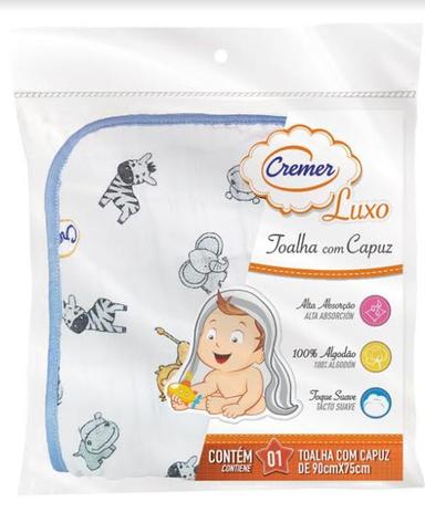 Toalha Banho Com Capuz Luxo Meninos Cremer 90 x 75cm Menor preço em Toalha Banho Com Capuz Luxo Meninos Cremer 90 x 75cm