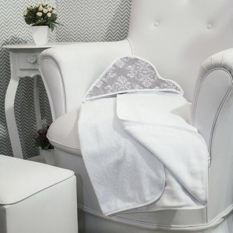 Toalha c/ Capuz Estampada - Provençal Cinza - Laura baby Menor preço em Toalha c/ Capuz Estampada - Provençal Cinza - Laura baby