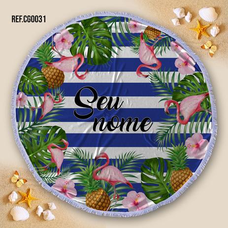 Toalha Canga saida de praia redonda Personalise Flamingo Floral Infantil 1m - Allstate Menor preço em Toalha Canga saida de praia redonda Personalise Flamingo Floral Infantil 1m - Allstate