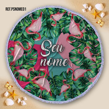 Toalha Canga saida de praia redonda Personalise Flamingo Infantil 1m - Allstate Menor preço em Toalha Canga saida de praia redonda Personalise Flamingo Infantil 1m - Allstate