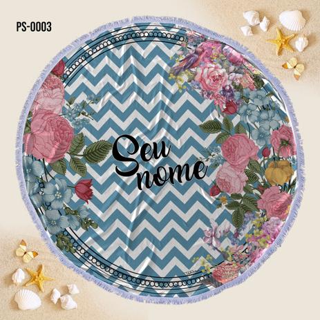 Toalha Canga saida de praia redonda Personalise Floral Flamingo Infantil 1m - Allstate Menor preço em Toalha Canga saida de praia redonda Personalise Floral Flamingo Infantil 1m - Allstate
