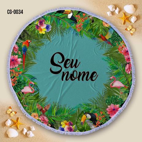 Toalha Canga saida de praia redonda Personalise Floresta Infantil 1m - Allstate Menor preço em Toalha Canga saida de praia redonda Personalise Floresta Infantil 1m - Allstate