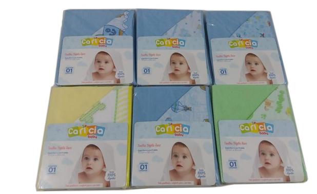 Toalha de banho com forro de fralda kit com 6 para menino - Dugu Menor preço em Toalha de banho com forro de fralda kit com 6 para menino - Dugu