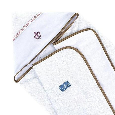 Toalha de Banho Felpuda Forrada Fralda Capuz Bordado Flor de Liz Provençal - A. constantini enxoval de bebê Menor preço em Toalha de Banho Felpuda Forrada Fralda Capuz Bordado Flor de Liz Provençal - A. constantini enxoval de bebê