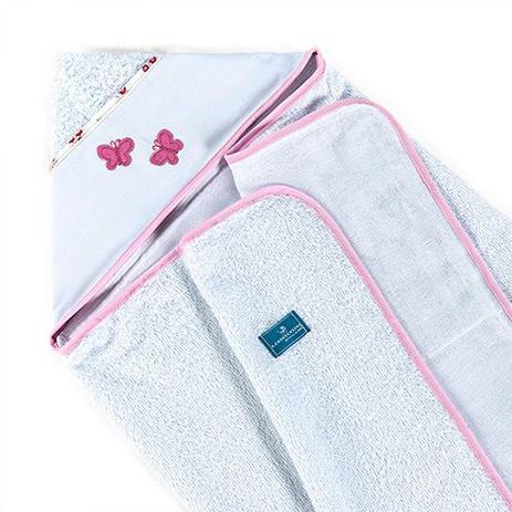 Toalha De Banho Para Bebe Com Capuz 100 Algodão - Borboleta - A.constantini Menor preço em Toalha De Banho Para Bebe Com Capuz 100 Algodão - Borboleta - A.constantini