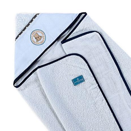 Toalha De Banho Para Bebe Com Capuz 100 Algodão - Ursinho Azul - A.constantini Menor preço em Toalha De Banho Para Bebe Com Capuz 100 Algodão - Ursinho Azul - A.constantini