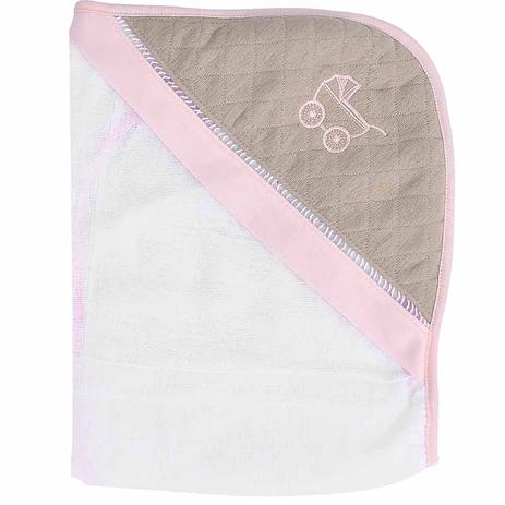 Toalha de fralda infantil rosa com capuz Duquesa - Hug Baby Menor preço em Toalha de fralda infantil rosa com capuz Duquesa - Hug Baby