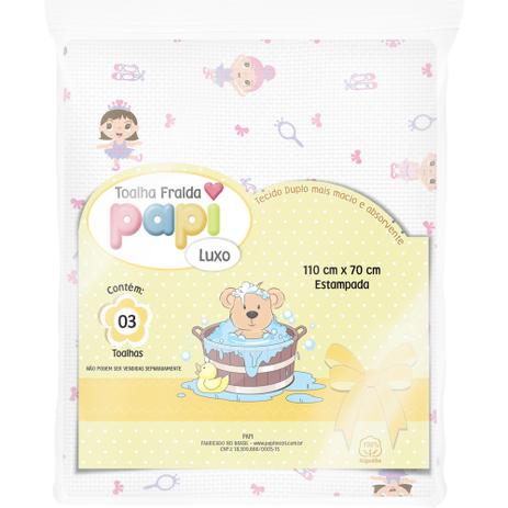Toalha de fralda papi luxo estampada 1,10m x 70cm pct 03 un - Papi fraldas Menor preço em Toalha de fralda papi luxo estampada 1,10m x 70cm pct 03 un - Papi fraldas