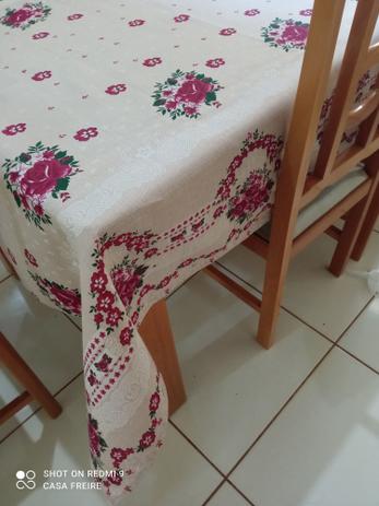 Toalha de mesa 6 lugares retangular no tecido linhão estampado - Casa Freire Artesanatos Menor preço em Toalha de mesa 6 lugares retangular no tecido linhão estampado - Casa Freire Artesanatos