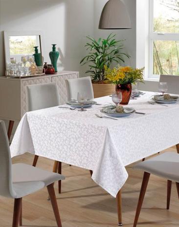 Toalha de Mesa - Jacquard Requinte - Floral - Branca - Redonda - 4 Lugares - Dohler Menor preço em Toalha de Mesa - Jacquard Requinte - Floral - Branca - Redonda - 4 Lugares - Dohler