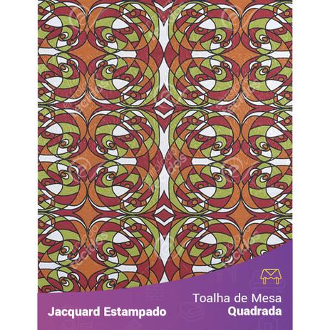 Toalha de Mesa Quadrada em Tecido Jacquard Estampado Abstrato Laranja Menor preço em Toalha de Mesa Quadrada em Tecido Jacquard Estampado Abstrato Laranja