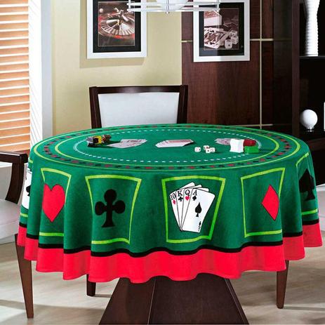 Toalha De Mesa Redonda Aveludada Jogos Cartas Poker Baralho 160cm - Teka Menor preço em Toalha De Mesa Redonda Aveludada Jogos Cartas Poker Baralho 160cm - Teka