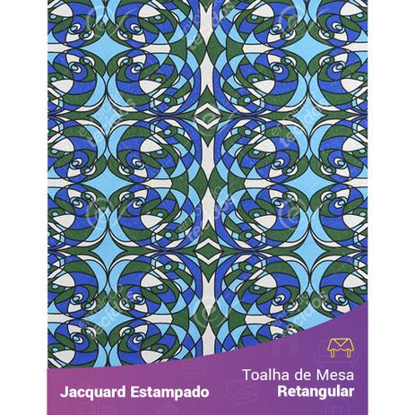 Toalha de Mesa Retangular em Tecido Jacquard Estampado Abstrato Azul Menor preço em Toalha de Mesa Retangular em Tecido Jacquard Estampado Abstrato Azul