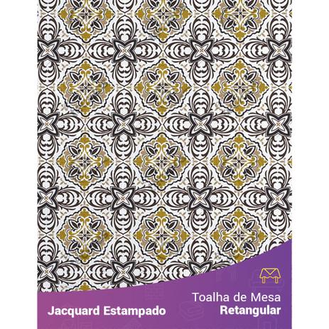 Toalha de Mesa Retangular em Tecido Jacquard Estampado Azulejo Português Dourado Menor preço em Toalha de Mesa Retangular em Tecido Jacquard Estampado Azulejo Português Dourado