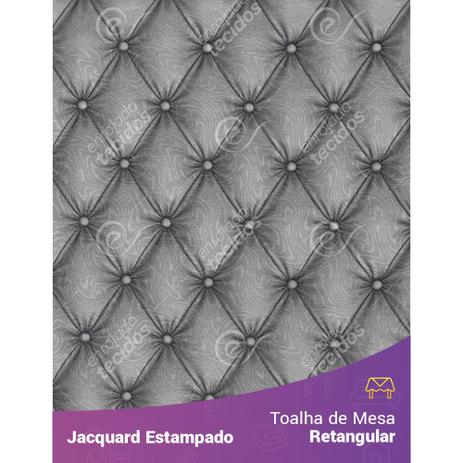 Toalha de Mesa Retangular em Tecido Jacquard Estampado Capitonê Cinza Menor preço em Toalha de Mesa Retangular em Tecido Jacquard Estampado Capitonê Cinza