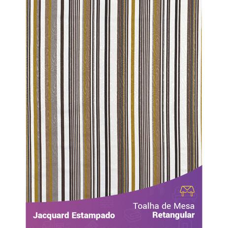 Toalha de Mesa Retangular em Tecido Jacquard Estampado Listrado Dourado Menor preço em Toalha de Mesa Retangular em Tecido Jacquard Estampado Listrado Dourado