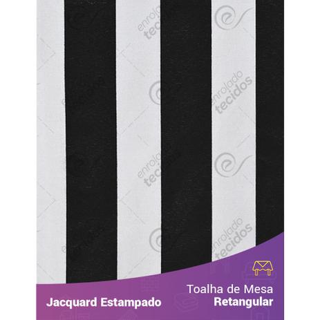 Toalha de Mesa Retangular em Tecido Jacquard Estampado Listrado Preto e Branco Menor preço em Toalha de Mesa Retangular em Tecido Jacquard Estampado Listrado Preto e Branco