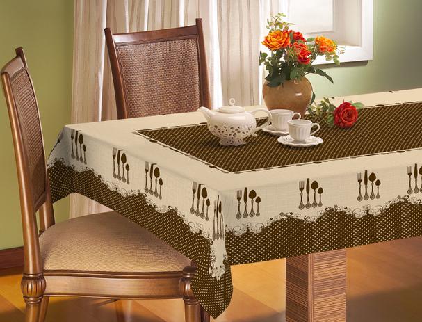 Toalha de Mesa Rústica Retangular 2,10m x 1,40m Estampa Talheres - Vilela enxovais Menor preço em Toalha de Mesa Rústica Retangular 2,10m x 1,40m Estampa Talheres - Vilela enxovais