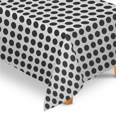 Toalha de Mesa TNT Poá Branco e Preto - Festabox Menor preço em Toalha de Mesa TNT Poá Branco e Preto - Festabox