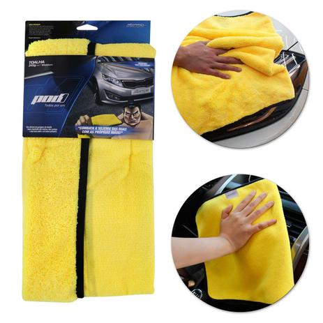 Toalha de Microfibra Limpeza Automotiva Interna e Externa 2 em 1 90x56cm Amarelo Carro e Moto - Pod1 Menor preço em Toalha de Microfibra Limpeza Automotiva Interna e Externa 2 em 1 90x56cm Amarelo Carro e Moto - Pod1