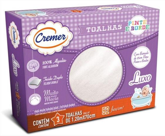 Toalha de Pano Luxo Pinte E Borde Com 3un Cremer Menor preço em Toalha de Pano Luxo Pinte E Borde Com 3un Cremer