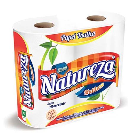 Toalha de Papel Folha Dupla Natureza Luxo 42g Picotada 22x20,5cm 100 Folhas (2 Rolos c/ 50 Fls. cada). Super Absorvente. - INDAIAL Menor preço em Toalha de Papel Folha Dupla Natureza Luxo 42g Picotada 22x20,5cm 100 Folhas (2 Rolos c/ 50 Fls. cada). Super Absorvente. - INDAIAL