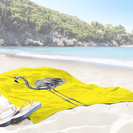 Toalha de Praia / Banho Flamingo Yellow One - Love decor Menor preço em Toalha de Praia / Banho Flamingo Yellow One - Love decor