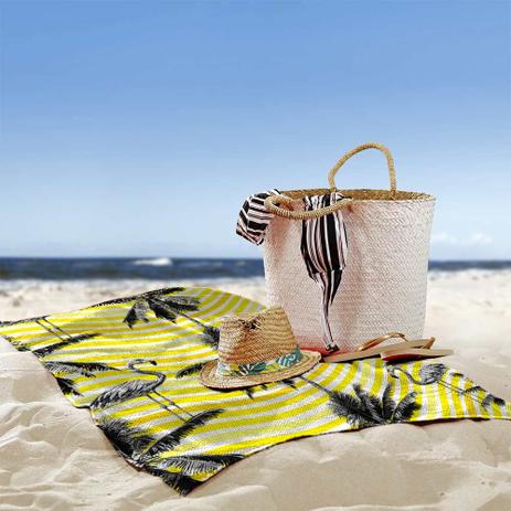 Toalha de Praia / Banho Flamingos Yellow - Love decor Menor preço em Toalha de Praia / Banho Flamingos Yellow - Love decor