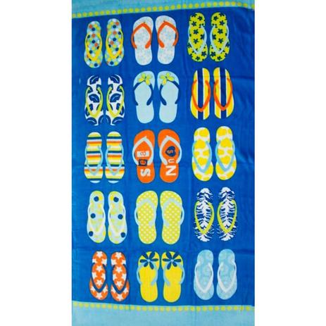 Toalha de Praia PanoSul Veludo Chinelos Estampado 75cmx1,40m Azul - Pano sul Menor preço em Toalha de Praia PanoSul Veludo Chinelos Estampado 75cmx1,40m Azul - Pano sul
