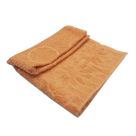 Menor preço em Toalha De Rosto Jacquard Luxo - Cor Laranja 49x68 cm - Tecelagem rosana