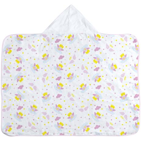 Toalha Fralda com Capuz Bordado Anjinho da Guarda Rosa - Incomfral Menor preço em Toalha Fralda com Capuz Bordado Anjinho da Guarda Rosa - Incomfral