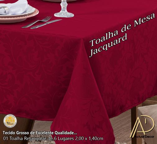 Toalha Mesa Luxo Retangular Sala Jantar Jacquard 6 Lugares - Actual Decor Menor preço em Toalha Mesa Luxo Retangular Sala Jantar Jacquard 6 Lugares - Actual Decor