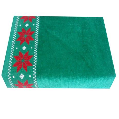 Toalha Social Bouton Veludo Barra Jacquard Flor Natal 30x50cm Verde Menor preço em Toalha Social Bouton Veludo Barra Jacquard Flor Natal 30x50cm Verde