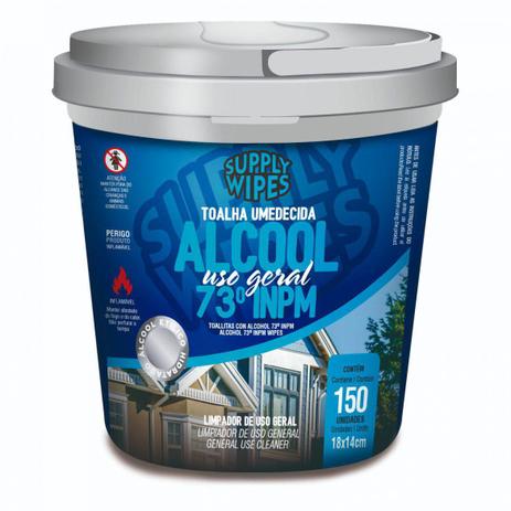 Toalha Umedecida Álcool 73 - Uso Geral - Balde com 150 Toalhas - Supply Wipes Menor preço em Toalha Umedecida Álcool 73 - Uso Geral - Balde com 150 Toalhas - Supply Wipes