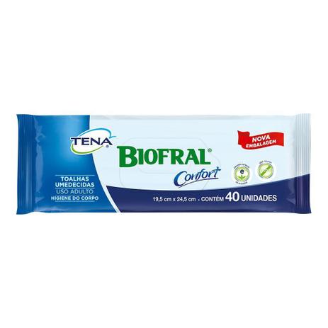 Toalha Umedecida Biofral Confort 40 Unidades - Tena Menor preço em Toalha Umedecida Biofral Confort 40 Unidades - Tena