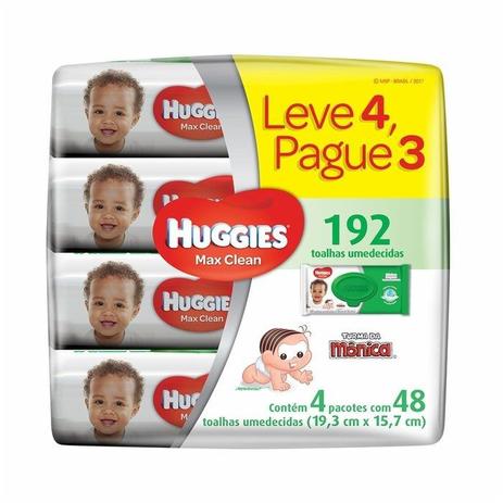 Toalhas Umedecidas Huggies Max Clean - Leve 4 pague 3 - 192 un - Turma da mônica Menor preço em Toalhas Umedecidas Huggies Max Clean - Leve 4 pague 3 - 192 un - Turma da mônica