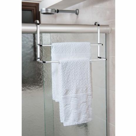 Toalheiro Suporte Porta Toalha Duplo Com Encaixe No Box - Aço Cromado - Future Menor preço em Toalheiro Suporte Porta Toalha Duplo Com Encaixe No Box - Aço Cromado - Future