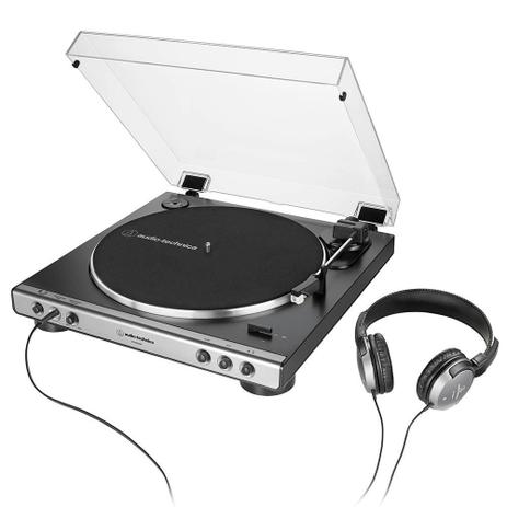 Toca Discos Audio-Technica Automático, Belt-Drive, Fone de Ouvido, Grafite - AT-LP60XHP-GM - Audio Technica Menor preço em Toca Discos Audio-Technica Automático, Belt-Drive, Fone de Ouvido, Grafite - AT-LP60XHP-GM - Audio Technica
