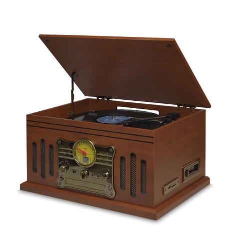 Toca Discos Retrô Raveo Stadio, Fita K7, USB, CD, FM, BT Original 25W é boa?