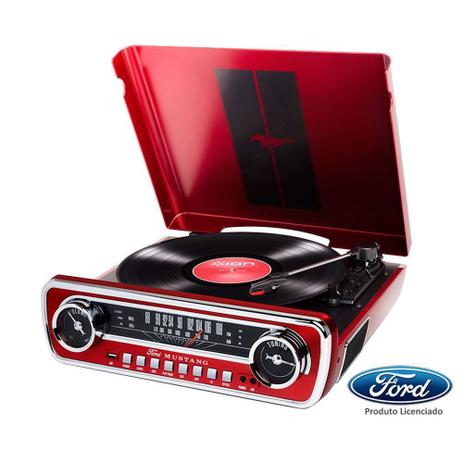 Toca discos vinil Mustang c/ rádio, USB, entrada auxiliar e conversão digital - Íon Menor preço em Toca discos vinil Mustang c/ rádio, USB, entrada auxiliar e conversão digital - Íon
