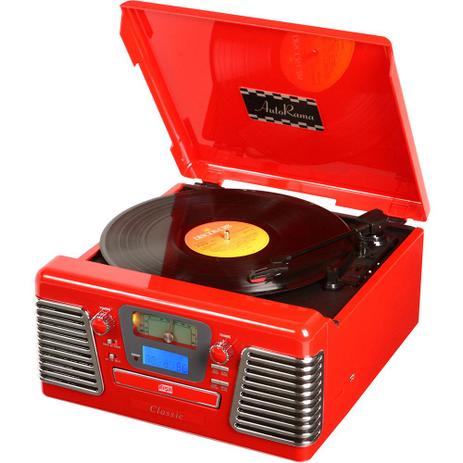 Toca-Discos Vinil Retrô Autorama Vermelho 33.837 - Classic Menor preço em Toca-Discos Vinil Retrô Autorama Vermelho 33.837 - Classic