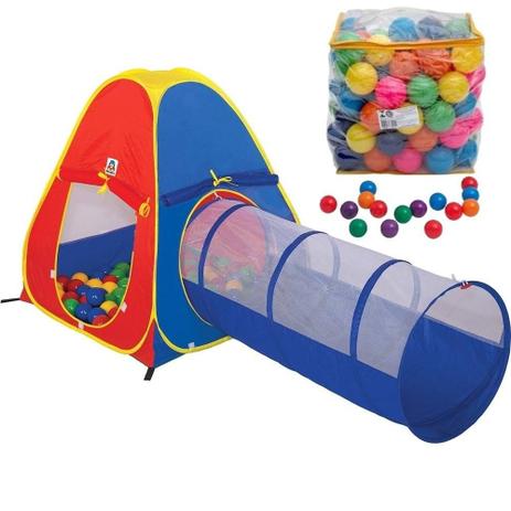 Toca Infantil 2 Em 1 C/60 Bolinhas Barraca Túnel Braskit Menor preço em Toca Infantil 2 Em 1 C/60 Bolinhas Barraca Túnel Braskit